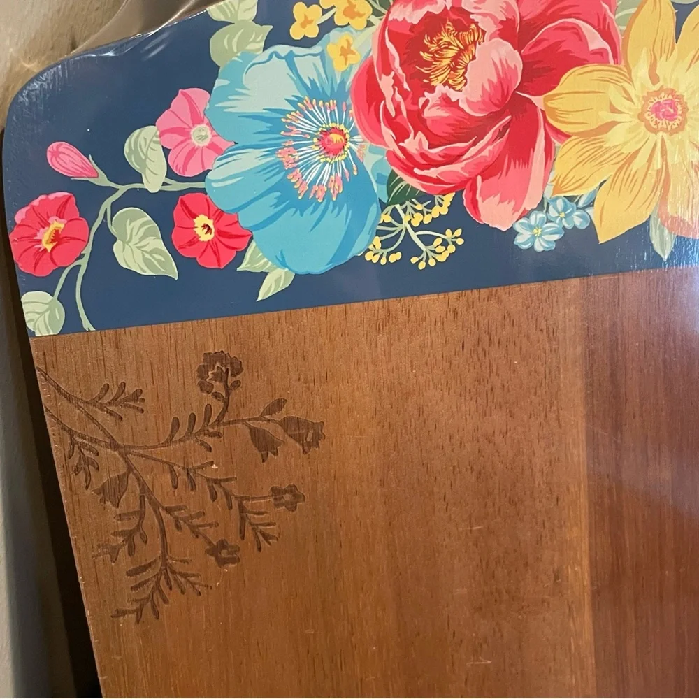 ACACIA Wooden Charcuterie Cutting Board by PIONEER WOMAN Blue - Picture 7 of 8